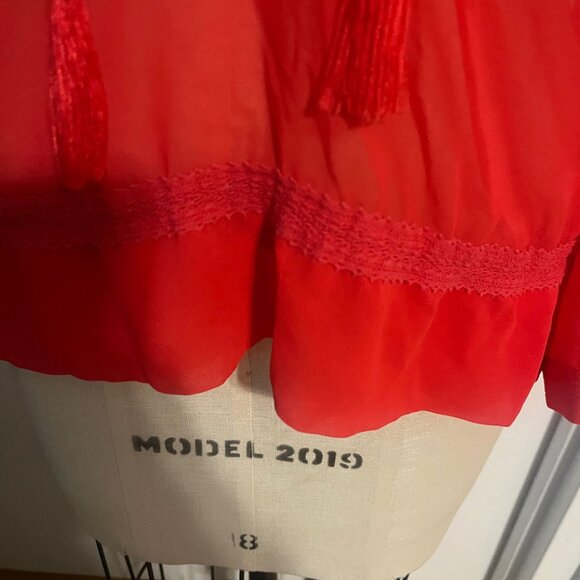 THE KOOPLES  Chiffon Lace Up Blouse Size Small - Picture 6 of 10